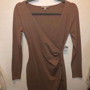 Mocha Long Sleeve Midi Dress